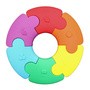Jellystone Designs, silikonowe puzzle sensoryczne dla niemowlaka, tęczowe kółko, 6 szt.