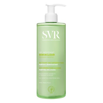 SVR Sebiaclear, złuszczający żel do mycia przeciwdziałający niedoskonałościom, 400 ml