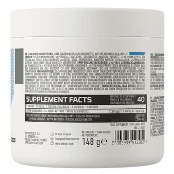 OstroVit Creatine Monohydrate 3300, kapsułki, 120 szt.