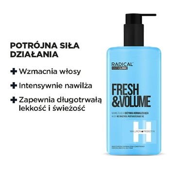 Radical Hair Clinic Fresh&Volume, nawilżająca odżywka normalizująca, 260 ml