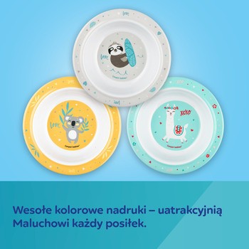 Canpol Babies Exotic Animals, miska z przyssawką z melaminy, 4 m+, turkusowa, 270 ml, 1 szt.