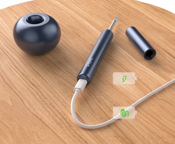 Otoskop z kamerą do czysz uszu, m9s, niebieski