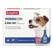 Beaphar Vermicon Line-on dla małych psów, 3 pipety kropli przeciwpchłowych dla psów x 1,5 ml