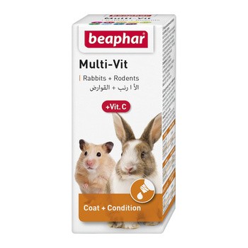 Beaphar Multi-Vit + Witamina C, preparat witaminowy dla gryzoni, krople, 20 ml