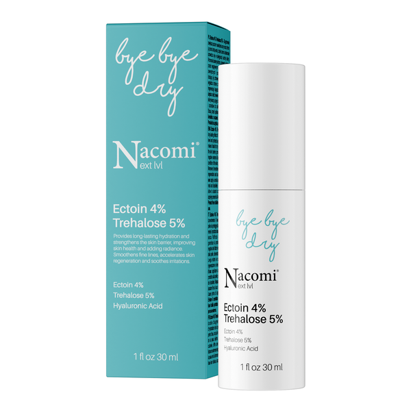 Nacomi Nacomi Next LVL, bye bye dry, serum z ektoiną 4% i trehalozą 5%, 30 ml — Składniki i ocena