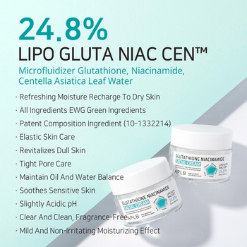APLB Glutathione Niacinamide Facial Cream, krem rozjaśniający do twarzy z glutationem i niacynamidem, 55 ml