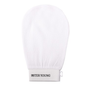 Sister Young Nova White, złuszczająca rękawica do peelingu ciała, biała, 1 szt.