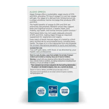 Nordic Naturals Algae Omega 715 mg Omega 3, kapsułki, 120 szt.