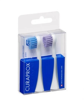 Curaprox Hydrosonic Power Duo, główki do szczoteczki, niebieski/fioletowy, 2 szt.