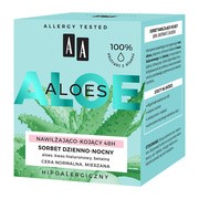 AA Aloes, 100% Aloe Vera Extract, sorbet dzienno-nocny 48h nawilżająco-kojący, 50 ml