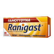 Famotydyna Ranigast, 20 mg, tabletki powlekane, 20 szt.