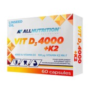 Allnutrition Vit D3 4000 + K2, kapsułki, 60 szt.