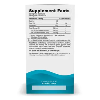 Nordic Naturals Omega-3 690 mg, kapsułki, smak cytrynowy, 180 szt.