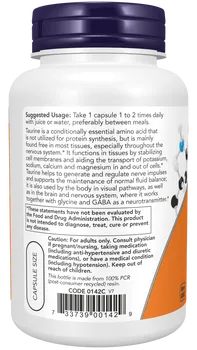 Now Foods Taurine 1000 mg Double Strength, kapsułki, 100 szt.