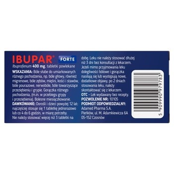 Ibupar forte, 400 mg, tabletki powlekane, 20 szt.