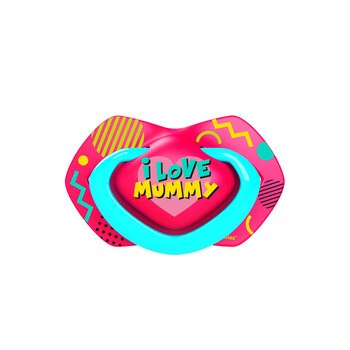 Canpol Babies, smoczek silikonowy, symetryczny, Neon Love, 0-6 m, pink, 2 szt.