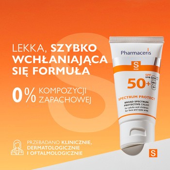 Pharmaceris S SPECTRUM PROTECT, krem o szerokopasmowej ochronie do twarzy i okolic oczu SPF 50+, 50 ml