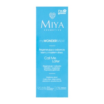 Miya Cosmetics myWONDERBALM Call Me Later, regenerująco-odżywczy krem do twarzy z masłem shea, 75 ml
