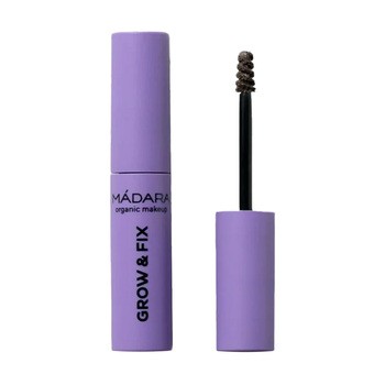 Madara Grow & Fix Tinted Brow Gel, żelowe serum do stylizacji brwi, Ash Brown 4, 4,25 ml