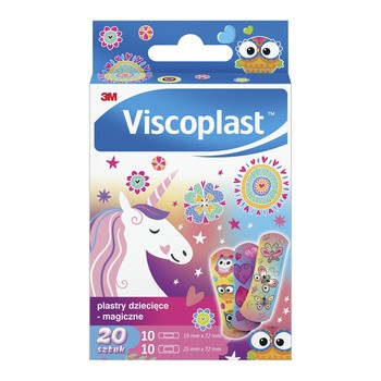 Viscoplast Plastry Magiczne, dekorowane plastry dla dzieci, 2 rozmiary, 20 szt.