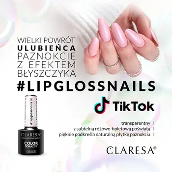 Claresa, lakier hybrydowy, #lipglossnails 01, 5 g