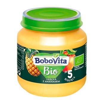 BoboVita Bio, deserek jabłko z ananasem, 5 m+, 125 g