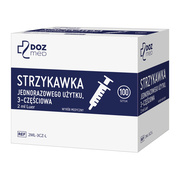DOZ Med, strzykawka 3-częściowa typu Luer, jednorazowa, 2 ml, 100 szt.