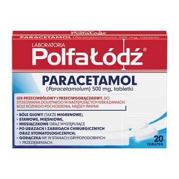 Laboratoria PolfaŁódź Paracetamol, 500 mg, tabletki, 20 szt.