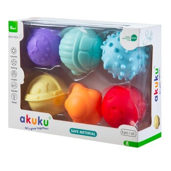 Akuku, zestaw piłek sensorycznych Soft, 1 szt.