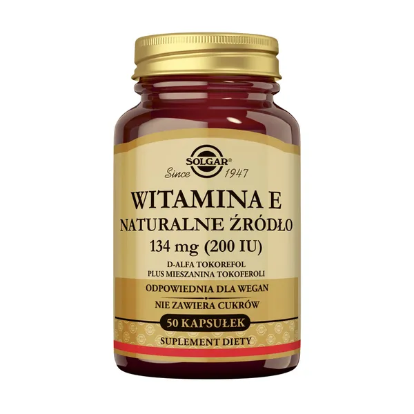 Витамин E Solgar Natural Vitamin E, 134 мг, 50 капсул