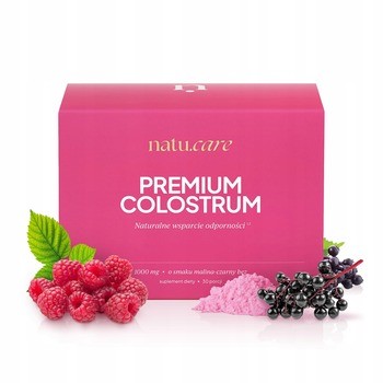 Natu Care Premium Colostrum, saszetki z proszkiem, smak malina - czarny bez, 30 szt.