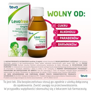 Levofree, 6 mg/ml, roztwór doustny, 120 ml