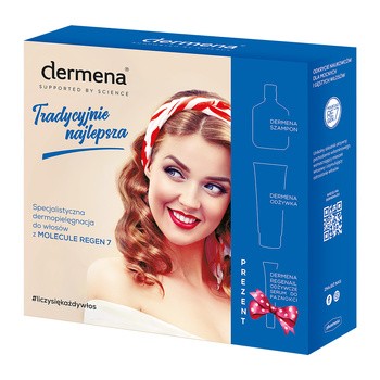 Zestaw Promocyjny Dermena, szampon, 200 ml + odżywka do włosów, 200 ml + serum do paznokci, 7 ml GRATIS