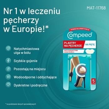 Compeed, plastry na pęcherze na piętę dla kobiet, 5 szt.