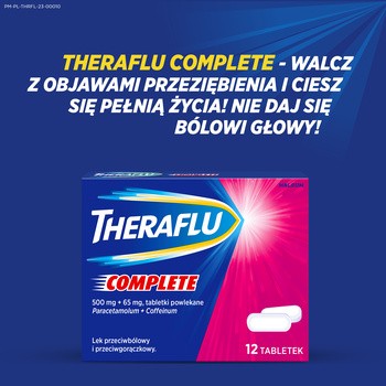 Theraflu Complete, 500 mg + 65 mg, tabletki powlekane, 12 szt.