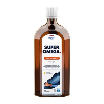Osavi Super Omega, 2900 mg Omega 3, naturalny aromat cytrynowy, olej, 500 ml