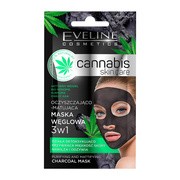 Eveline Cannabis Skin Care, oczyszczająco-matująca maska węglowa 3w1, 7 ml