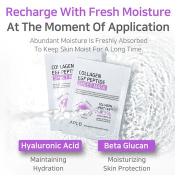 APLB Collagen EGF Peptide Sheet Mask, maska w płachcie do twarzy z kolagenem i peptydami EGF, 25 ml