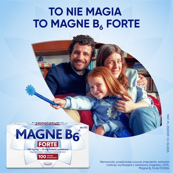 Magne B6 Forte, 100 mg+10 mg, tabletki powlekane,100 szt.