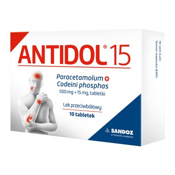 Antidol 15, 500 mg+15 mg, tabletki, 10 szt.