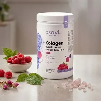 Osavi Kolagen Hydrolizowany typu I & III, proszek, smak wiśnia - truskawka, 660 g