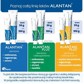 Alantan Plus, (20 mg + 50 mg)/g, maść, 100 g