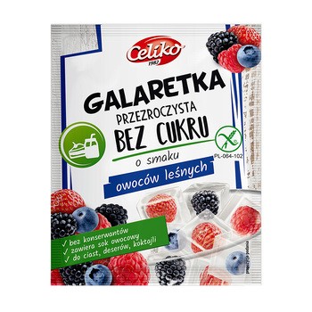Celiko, galaretka bez cukru o smaku owoców leśnych bezglutenowa, 14 g