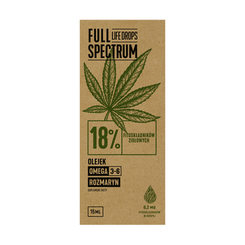 Full Spectrum Life Drops 18% CBD, olejek konopny, 15 ml