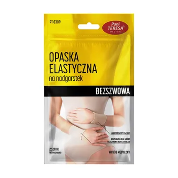 Opaska elastyczna stawu nadgarstkowego bezszwowa beżowa rozmiar M 2 szt. [Pani Teresa]