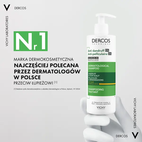 Шампунь против перхоти Vichy Dercos DS для сухих волос, 2 × 390 мл со сменной упаковкой — фото 2