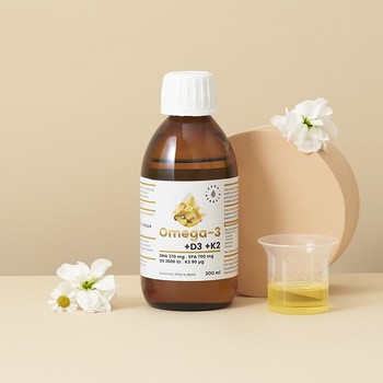 Aura Herbals Omega-3 + D3 + K2, płyn, 200 ml