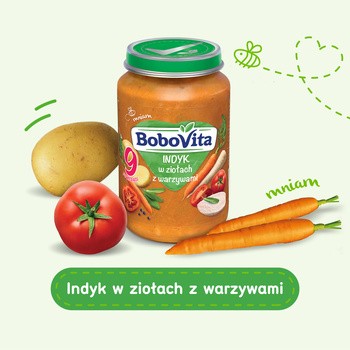 BoboVita, obadek indyk w ziołach z warzywami, 9m+, 190 g