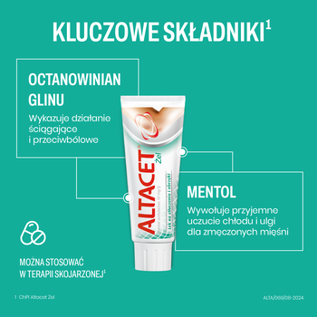 Altacet, 10 mg/g, żel na urazy i stłuczenia w tubie, 75 g