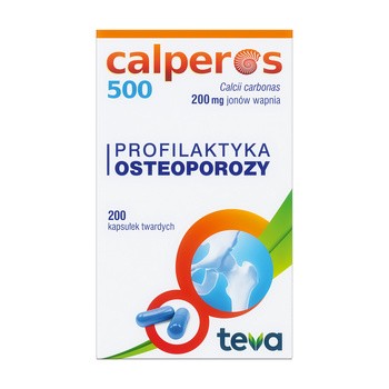 Calperos 500, 200 mg jonów wapnia, kapsułki twarde, 200 szt.